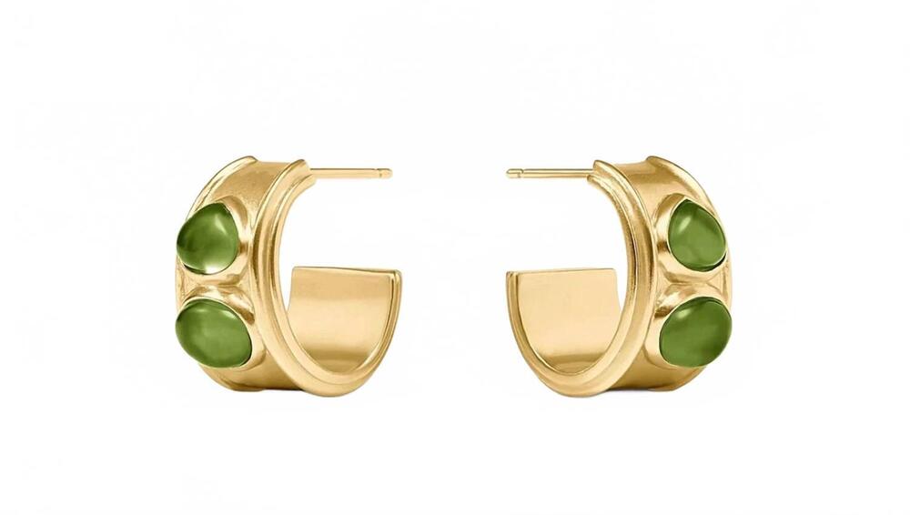 NEW JULIE VOS women's dolce stone hoop in green